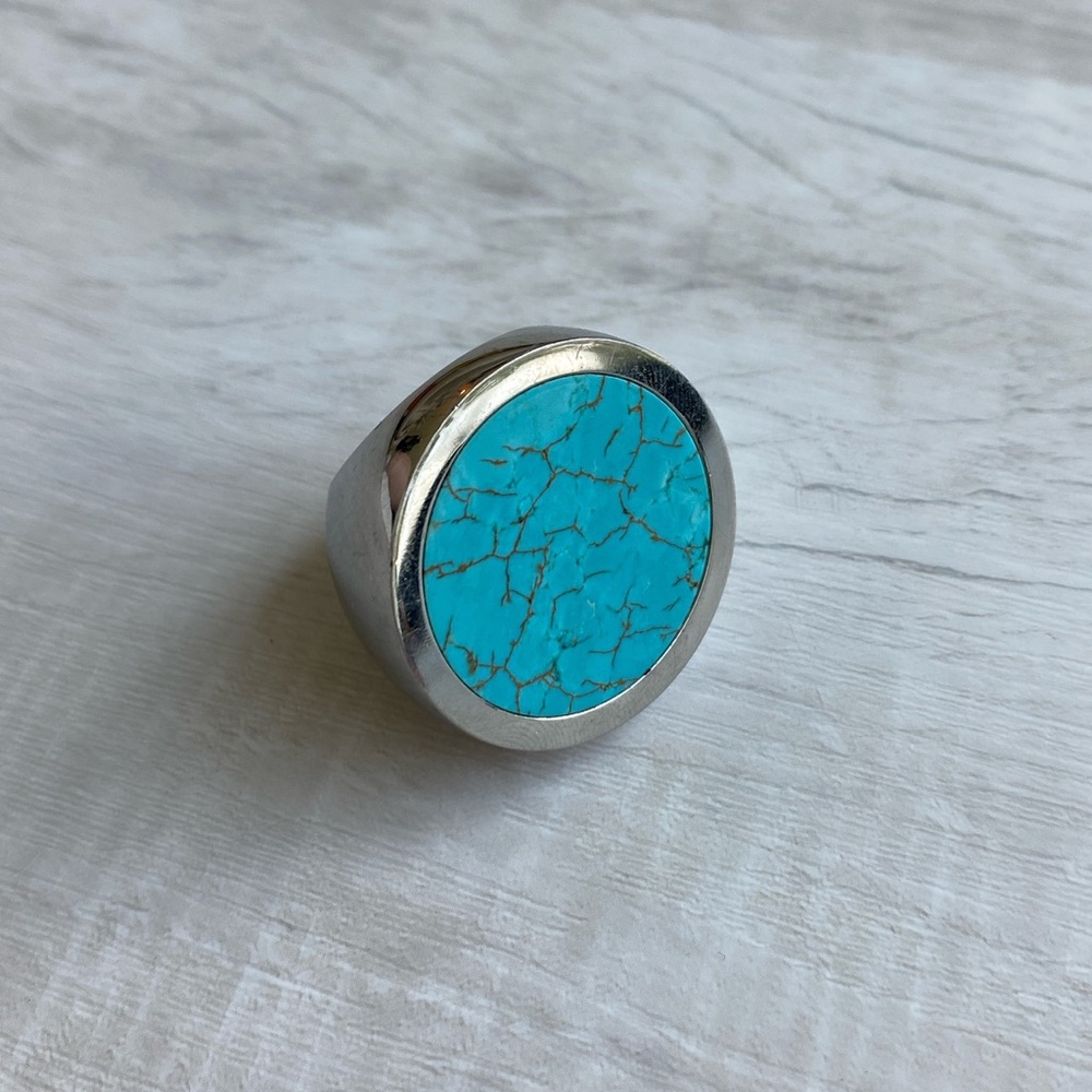 Michael Kors silver and turquoise cocktail ring